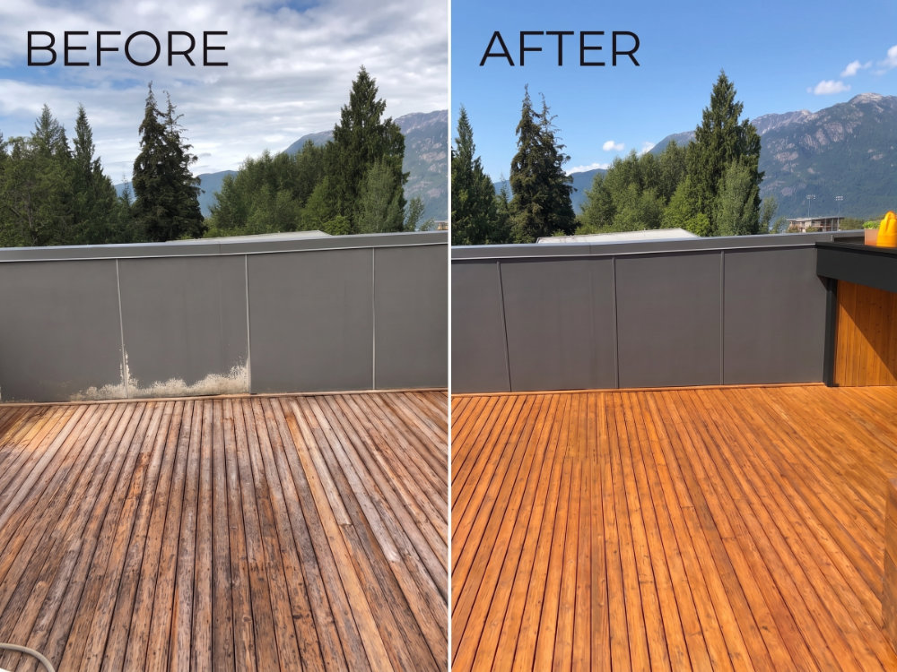 Exterior deck re-stain - Billy Goat Painting Kelowna